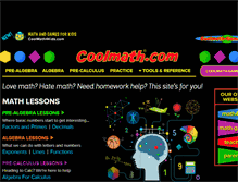 Tablet Screenshot of coolmath.com